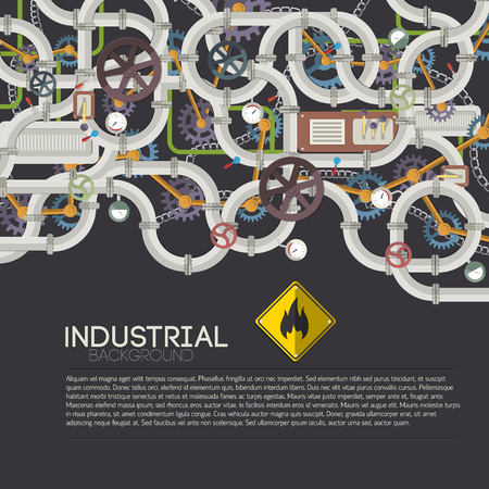 Industrial Pipe System Backgroundのイラスト素材