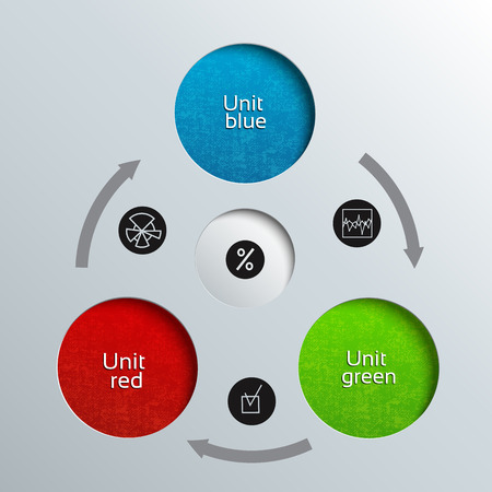 Three Unit Business DiagramTemplateのイラスト素材