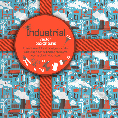 Red Round Placard And Industrial backgroundのイラスト素材