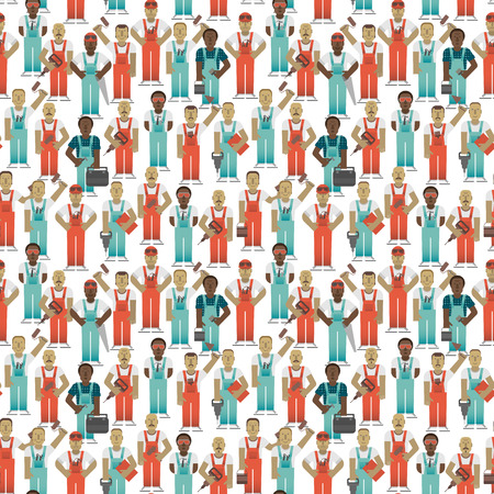 Industrial Workers Seamless Pattern vector illustration.のイラスト素材