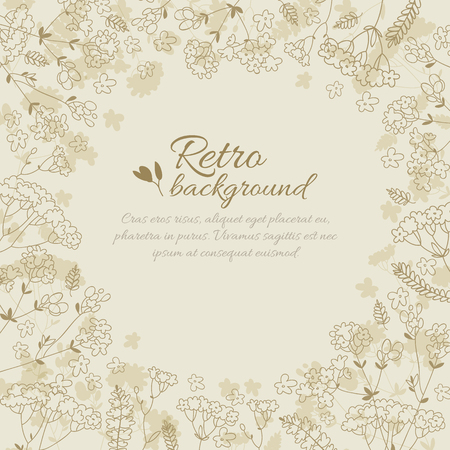 Vintage Floral Greeting Templateのイラスト素材