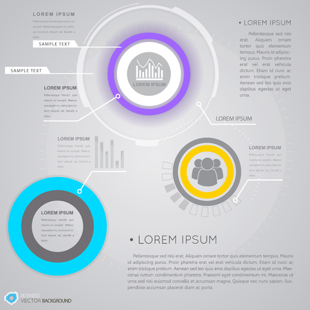 Business Infographics With Virtual Interfaceのイラスト素材