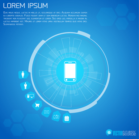 Mobile Device Futuristic Infographicsのイラスト素材