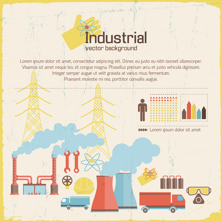 Industrial Background Retro Styleのイラスト素材