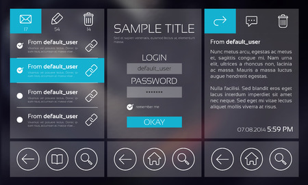 Flat Email User Interface Conceptのイラスト素材