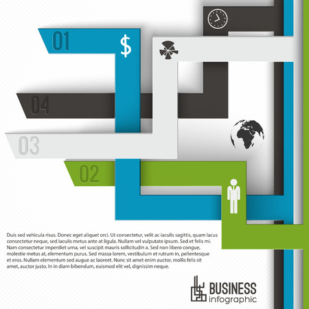 Numbered Tabs Business Infographicsのイラスト素材