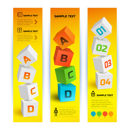Infographic Geometric Vertical Bannersのイラスト素材