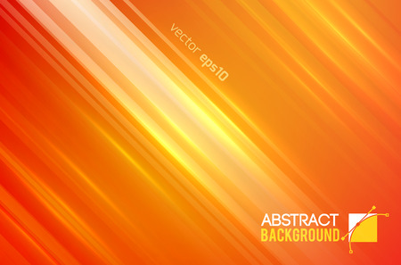 Abstract bright template with straight diagonal lines and light sparkling effects on orange background vector illustrationのイラスト素材