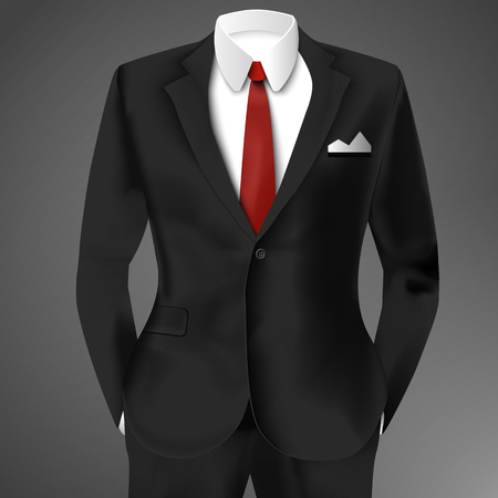 Classic Male Black Suitのイラスト素材