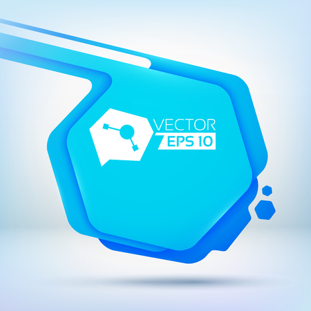 Abstract background with blue hexagon spot with rounded corners colour layers and small ink drops vector illustrationのイラスト素材