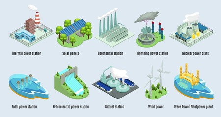 Isometric Environmental Eco Plants Setのイラスト素材
