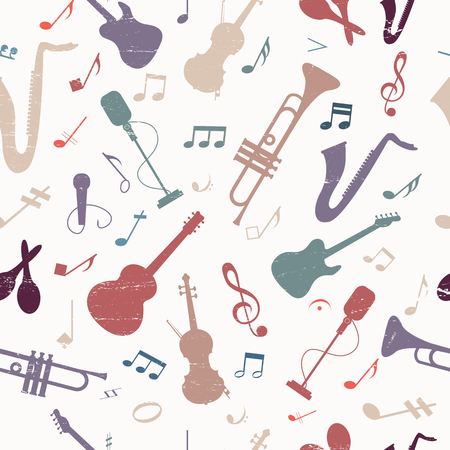 Colorful music seamless pattern.のイラスト素材