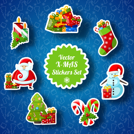Christmas Stickers Setのイラスト素材
