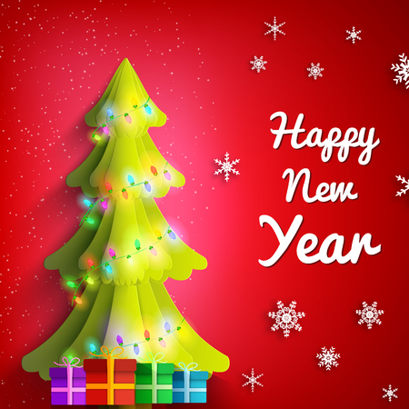 Happy New Year Festive Posterのイラスト素材