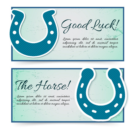 Two Good Luck Wishing Horizontal Banners.のイラスト素材