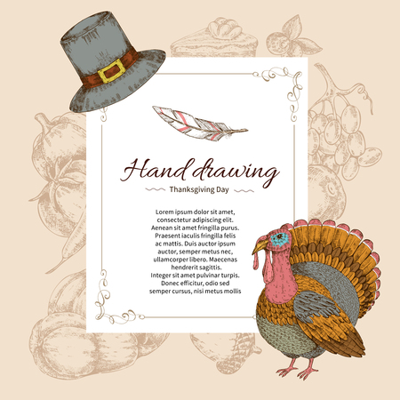 Thanksgiving Day Letter Templateのイラスト素材