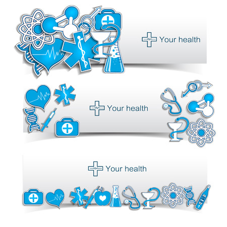 Medical banners set with icons.のイラスト素材