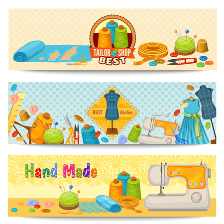 Tailor Elements Horizontal Bannersのイラスト素材