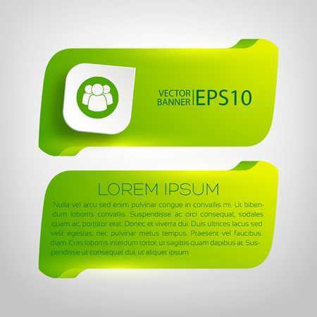 Web Infographic Green Horizontal Bannersのイラスト素材