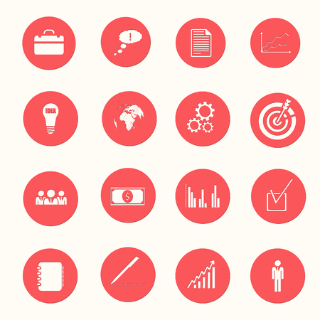 Business White Icons Collectionのイラスト素材