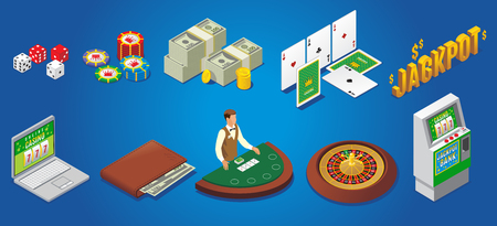 Isometric Casino Icons Setのイラスト素材