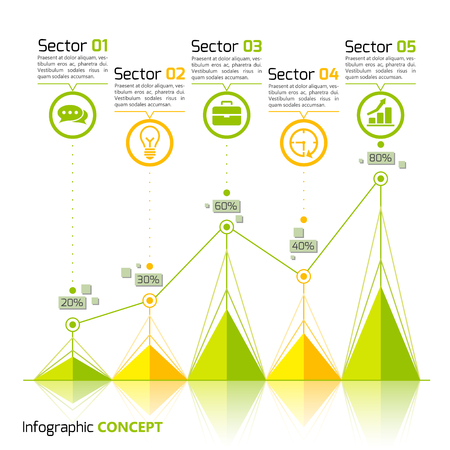 Business Web Chart Infographics on plain background.のイラスト素材
