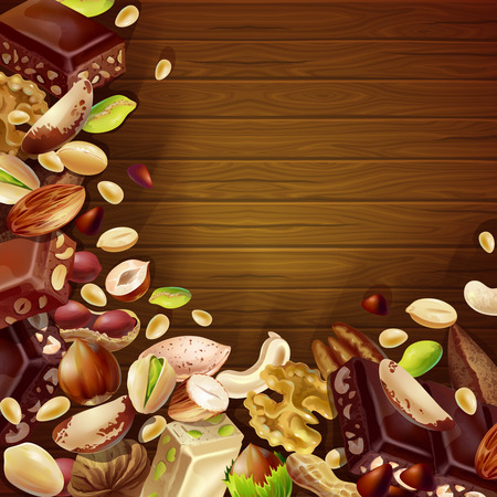 Tasty Natural Products Background on plain background.のイラスト素材