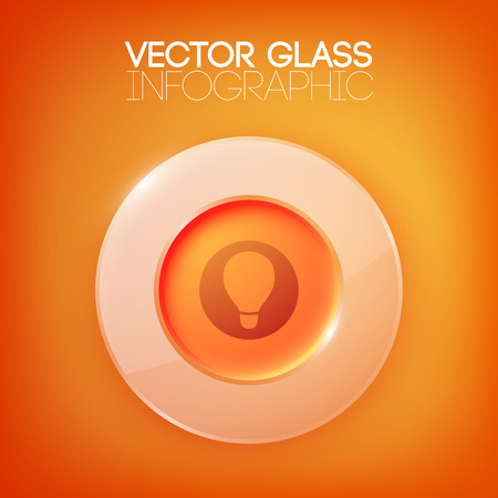 Abstract Orange Background With Glass Buttonのイラスト素材