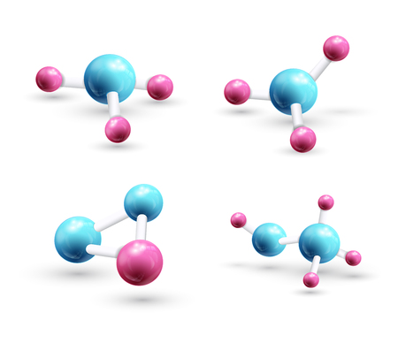 Set Of Model Of 3d Moleculeの写真素材