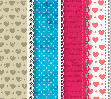 Four Textile Compositionのイラスト素材