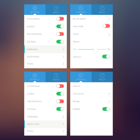 Settings Flat User Interface Conceptのイラスト素材