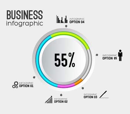 Abstract web business infographics with 5 options.のイラスト素材