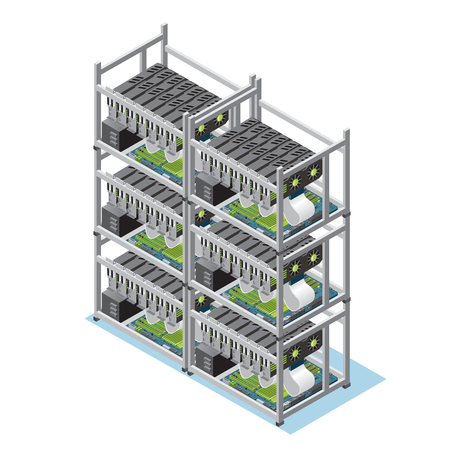 Isometric Crypto Currency illustration.のイラスト素材