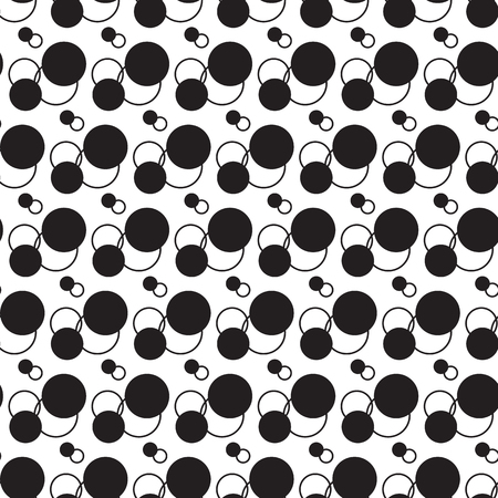 Abstract geometric graphic design seamless pattern with circles in monochrome minimalistic style vector illustrationのイラスト素材
