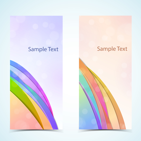 Card vertical realistic banners set with sample text isolated vector illustrationのイラスト素材