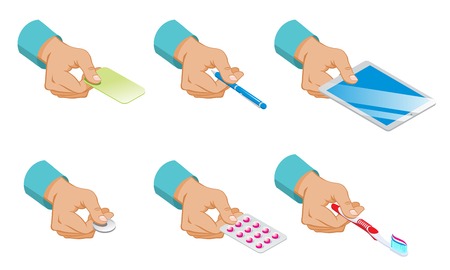 Isometric male hands setのイラスト素材