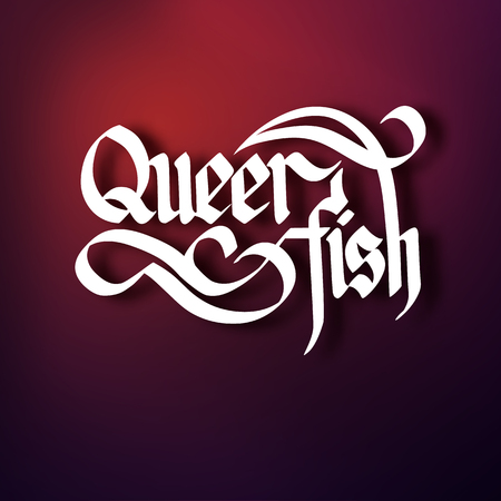 Typographical design concept with calligraphic stylized white inscription on blurred background isolated vector illustrationのイラスト素材