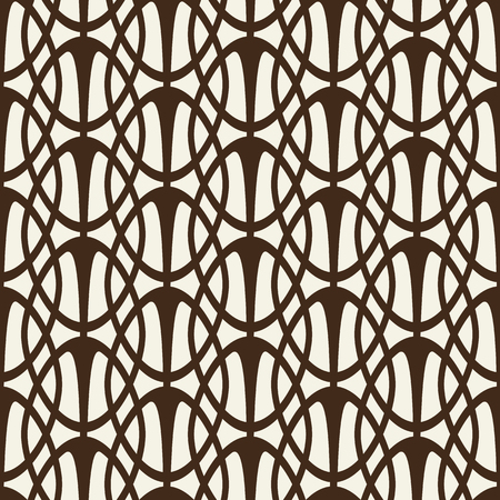 Fragment of decorative lattice in modern style with intersecting ellipse black ornament  flat vector Illustrationのイラスト素材