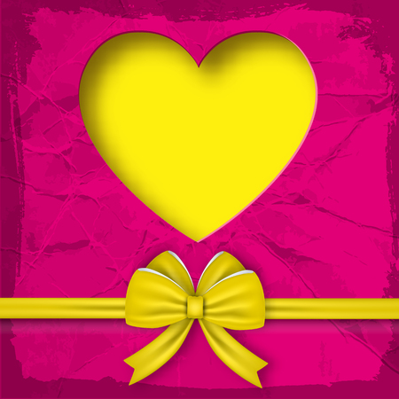 Valentine background with crumpled gift wrap with a heart carved therein vector illustrationのイラスト素材