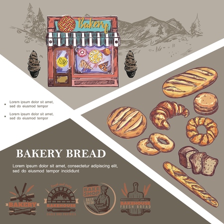 Sketch baking products templateのイラスト素材