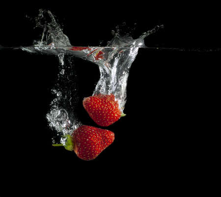Strawberries splash の写真素材