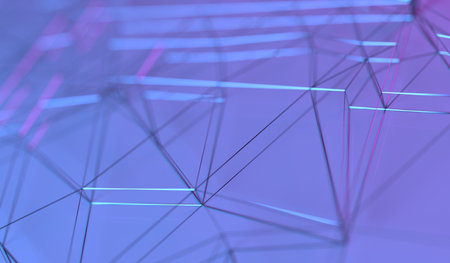3D Rendering Of Abstract Connection Net Closeup With Soft Focus