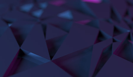 3D Rendering Of Abstract Low Poly Shapes Background