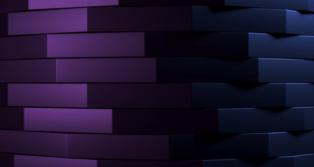 Stacked clean boxes abstract background closeup high contrast. 3D Rendering
