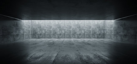 Grunge Concrete Bright Sci Fi Modern Empty Hall Garage Tunnel Corridor With White Lights Led Studio...