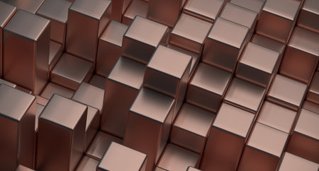 3D Rendering Of Abstract Cubes Backgroundの写真素材