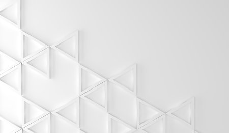 3D Rendering Of Abstract Pyramids Background Plain White Realistic Modern Design