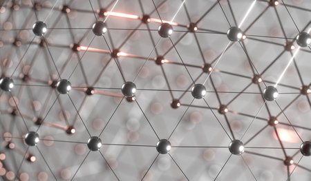 3D Rendering Of Abstract Metal Connection Closeup With Soft Focus And Bokeh