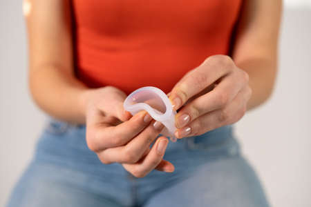 Silicone bowls during menstruation are easy to use.の写真素材