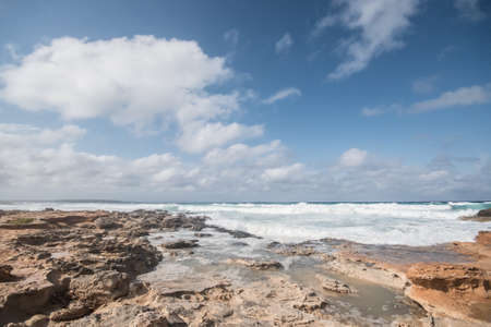 Seascape. Sunny summer day. Formentera island, Spain.